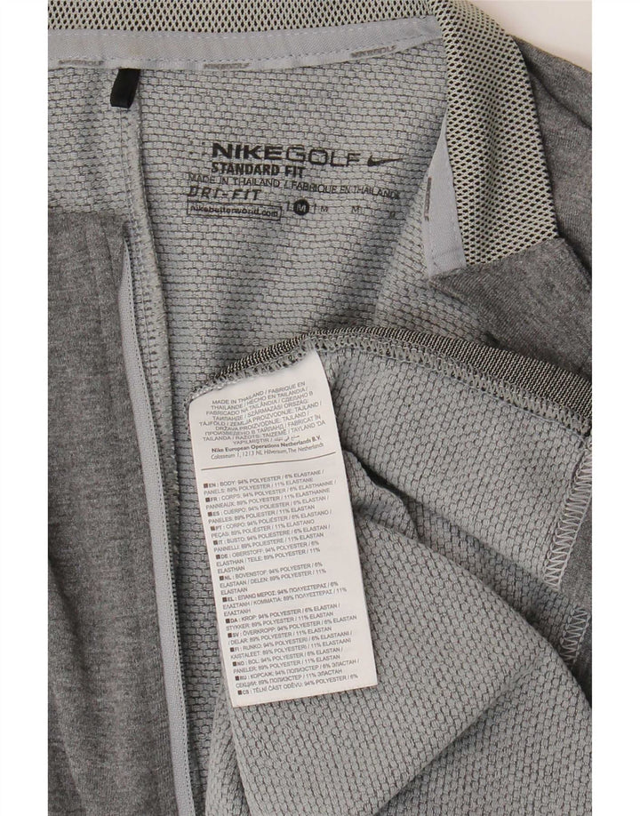 Haut de survêtement Nike Dri Fit Zip Neck pour homme, gris moyen, en polyester