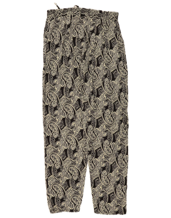 vintage Femme Taille Haute Loose Fit Pantalon XL W36 L29 Beige Paisley