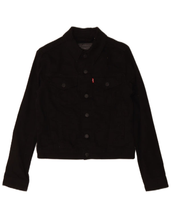 Levi's Veste En Jean Femme UK 6 XS Noir Coton