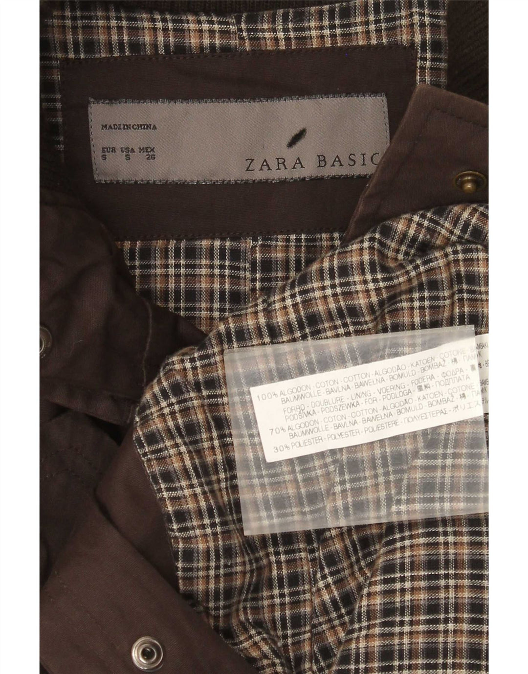 Zara Veste utilitaire pour femme UK 10 Petit coton marron