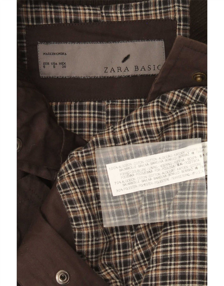 Zara Veste utilitaire pour femme UK 10 Petit coton marron