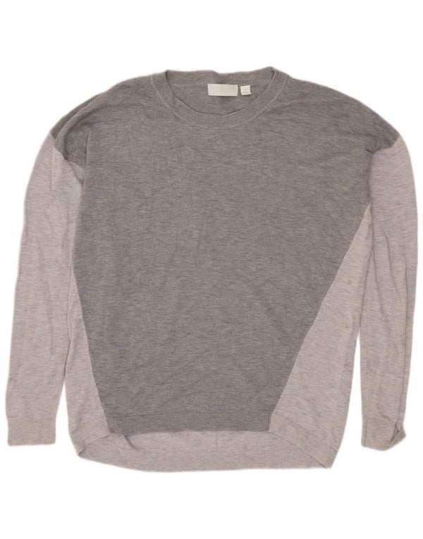 White Label Pull col bateau pour femme UK 10 Small Gris Colorblock