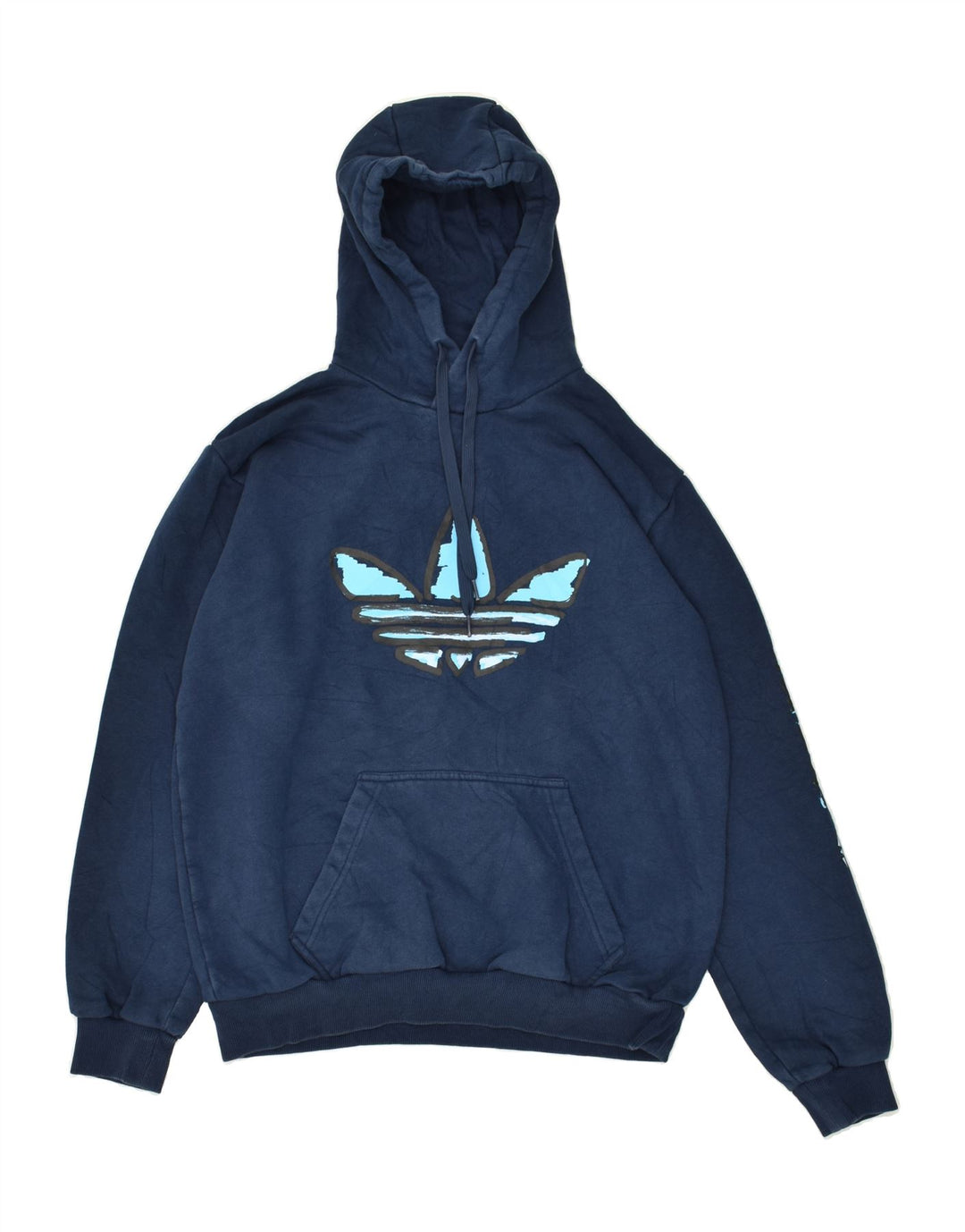 ADIDAS Pull à capuche graphique pour homme en polyester bleu marine moyen