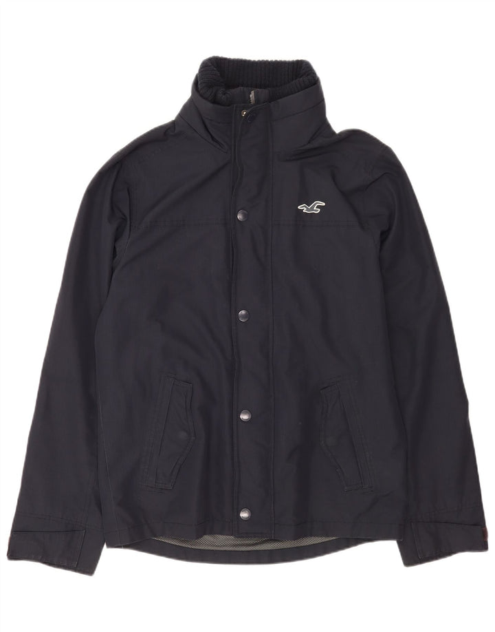 Hollister Veste de pluie pour homme UK 40 Large Bleu Marine Polyester