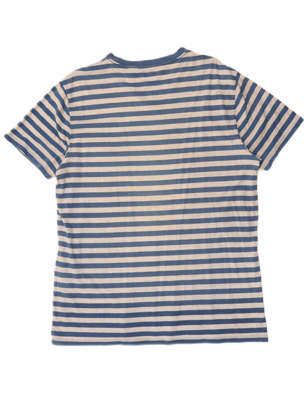 Levi's T-Shirt Top XL Homme Bleu Rayé Coton