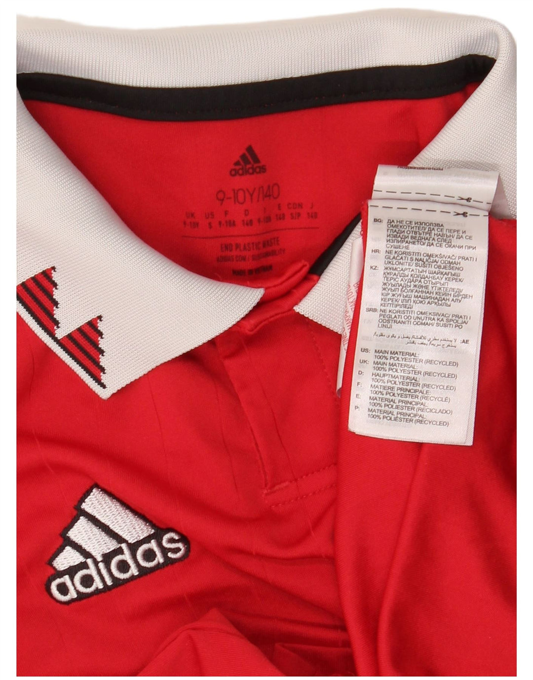 ADIDAS Polo graphique Manchester United pour garçon 9-10 ans rouge polyester