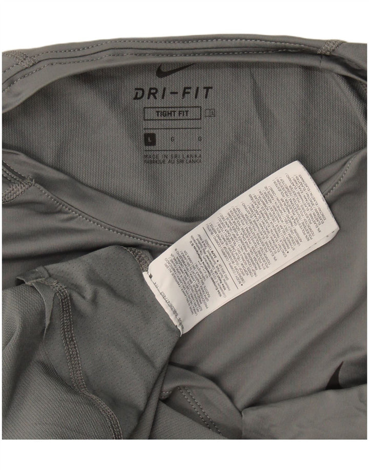 Nike Haut moulant à manches longues pour homme Gris Polyester