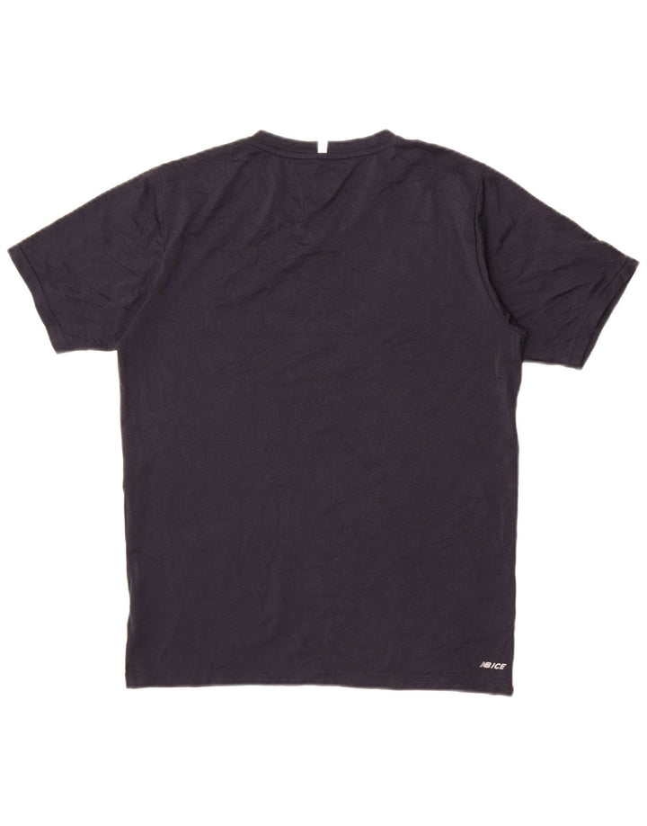 New Balance T-Shirt Homme Haut Petit Bleu Marine Polyester