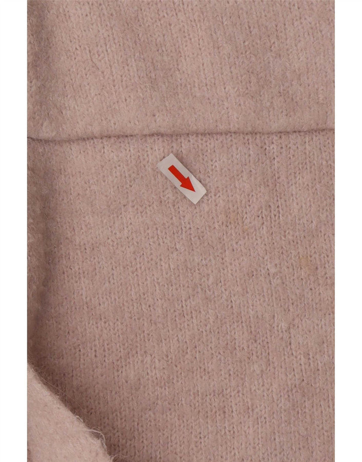 Zara Womens Longline Oversize Cardigan Pull UK 10 Petit Rose Polyester