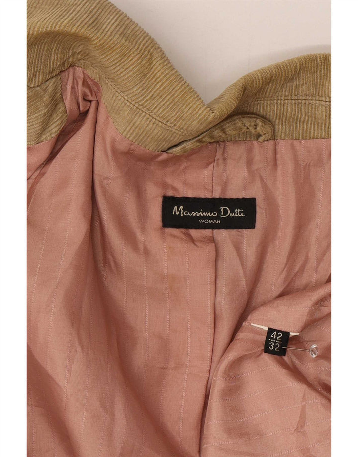 Massimo Dutti Veste blazer en velours côtelé à 3 boutons pour femme EU 42 Large Marron