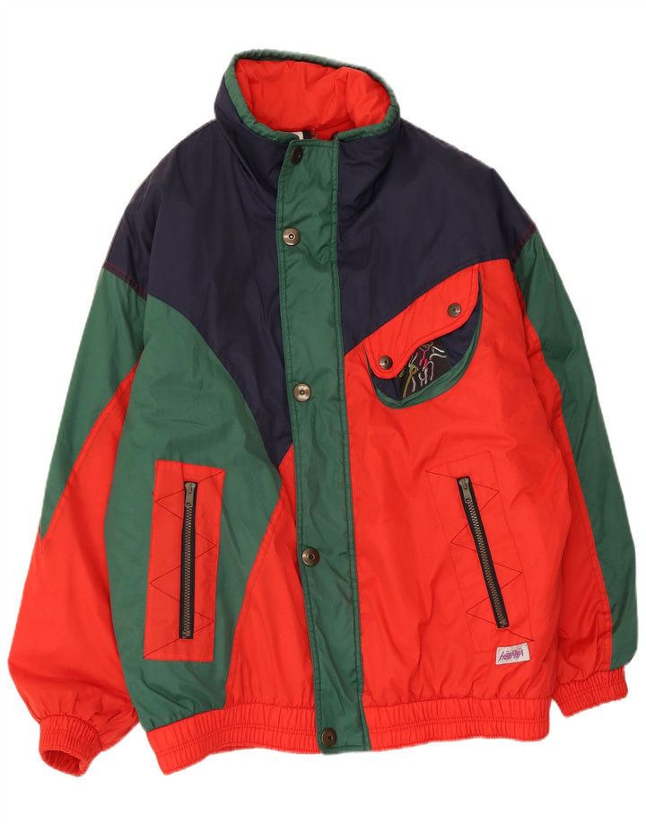 Hibernia Veste de ski pour homme UK 42 Large Rouge Colourblock Polyamide