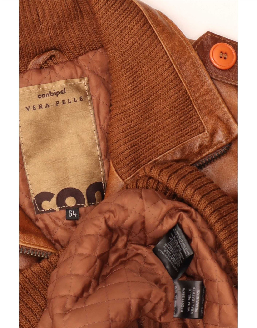 Conbipel Veste en Cuir Militaire Homme IT 54 XL Marron