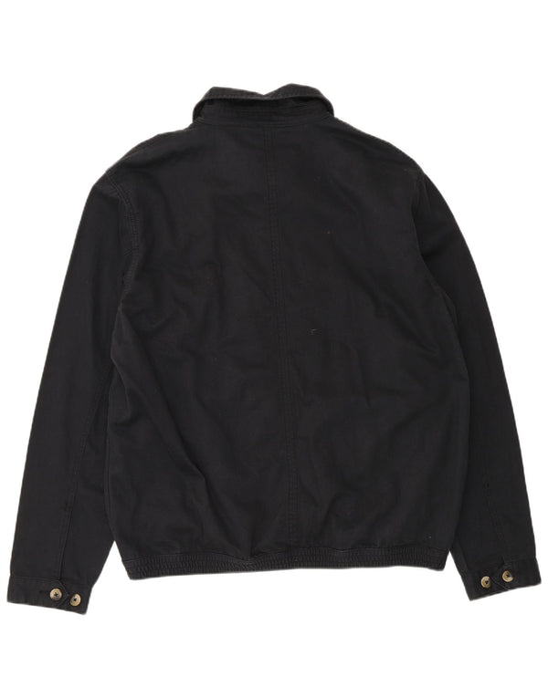 Marks & Spencer Veste Bomber Blue Harbour pour Homme UK 40 Large Coton Noir
