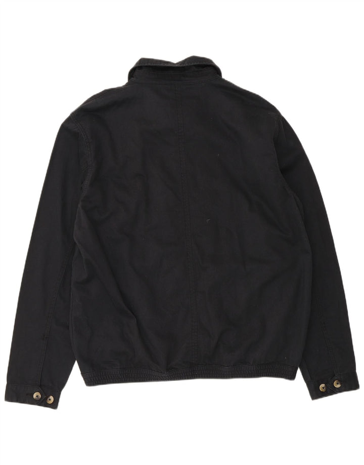 Marks & Spencer Veste Bomber Blue Harbour pour Homme UK 40 Large Coton Noir