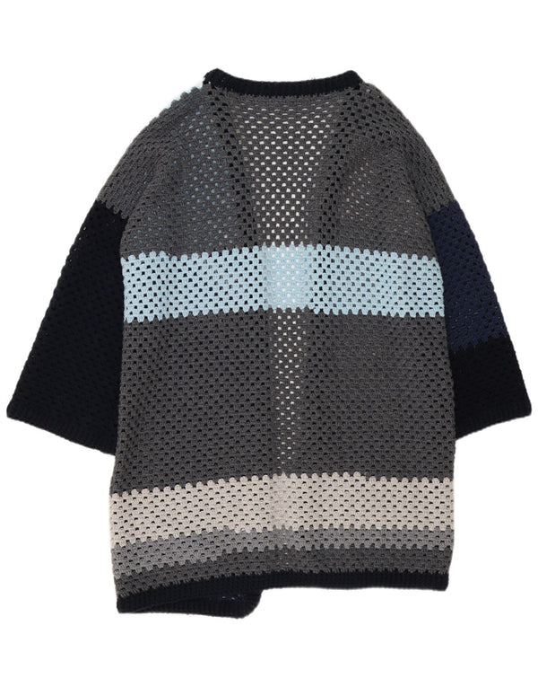 vintage Femmes 3/4 Manches Cardigan Pull UK 16 Grand Multicolore