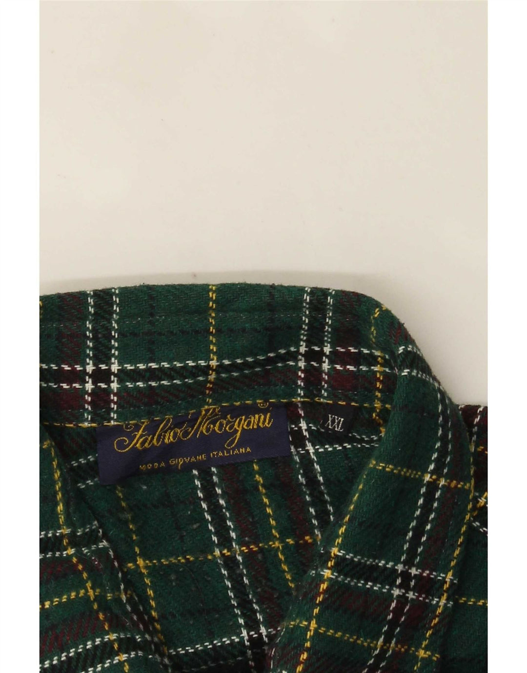vintage Mens Overshirt Flanelle Chemise 2XL Vert Check