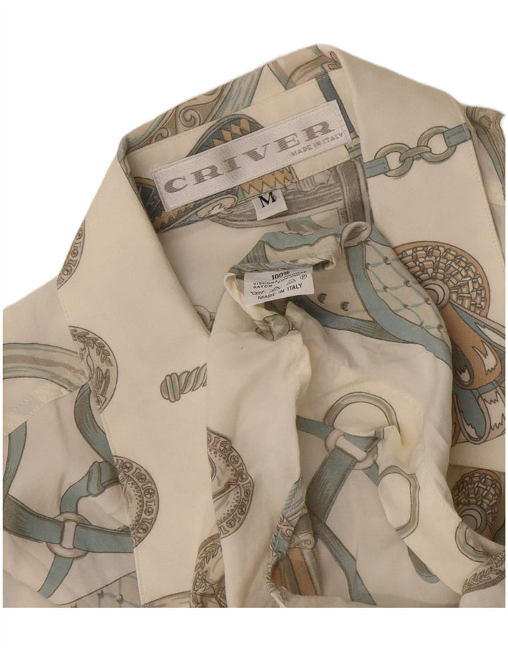 Criver Chemise à Motifs Abstraits Homme Blanc Moyen Viscose