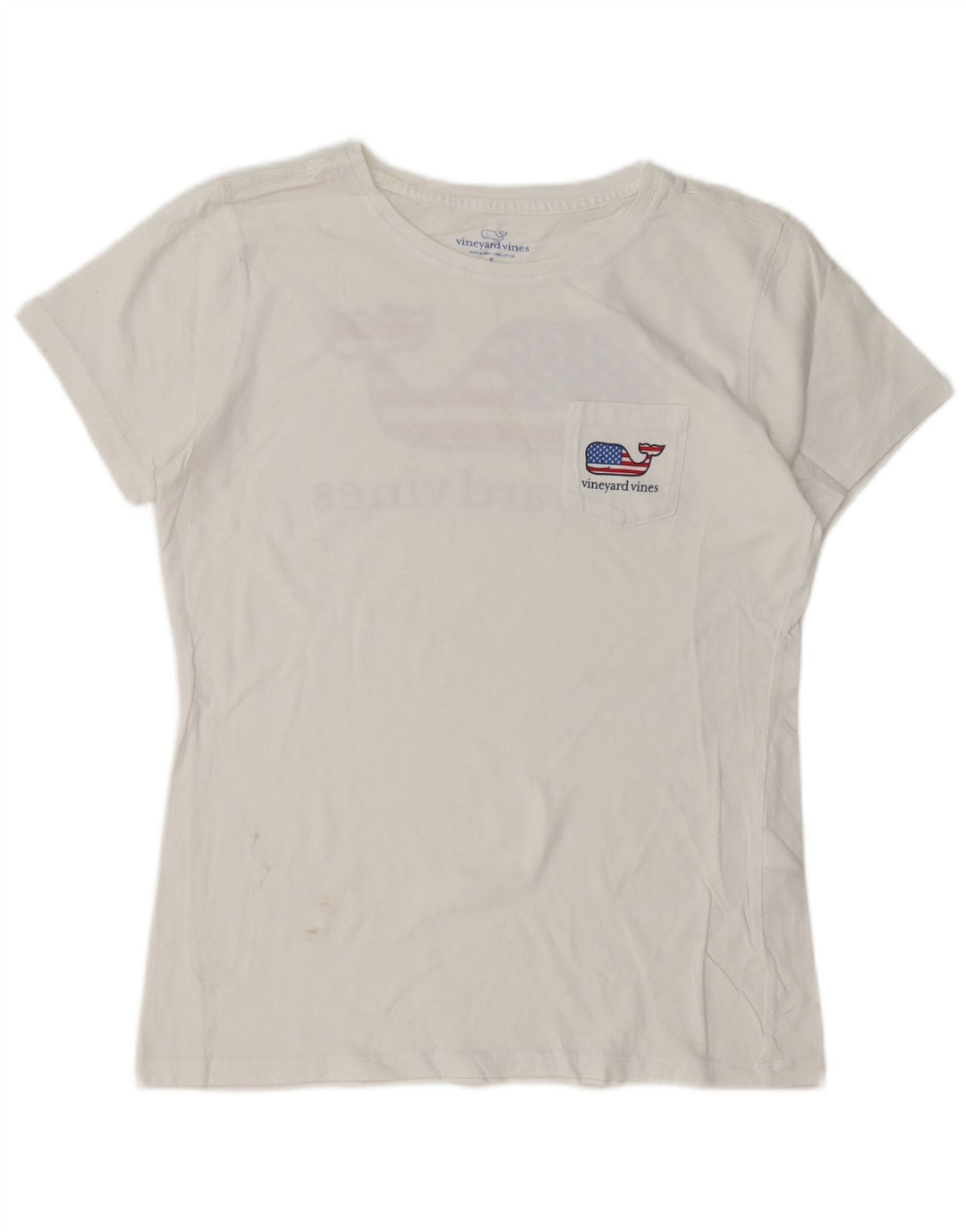 VINEYARD VINES T-shirt graphique pour femme UK 10 Petit coton blanc