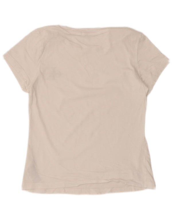 Calvin Klein Jeans T-shirt graphique pour femme UK 10 Petit coton blanc