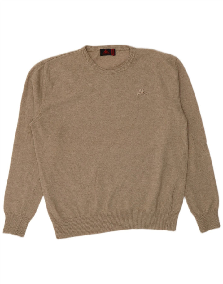 Kappa Pull Col Ras du Cou Homme Beige Moyen Laine d'Agneau