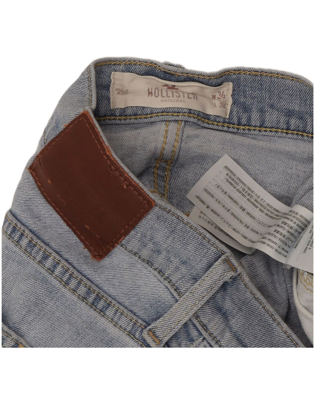 Hollister Jean Slim Homme W34 L30 Bleu Coton