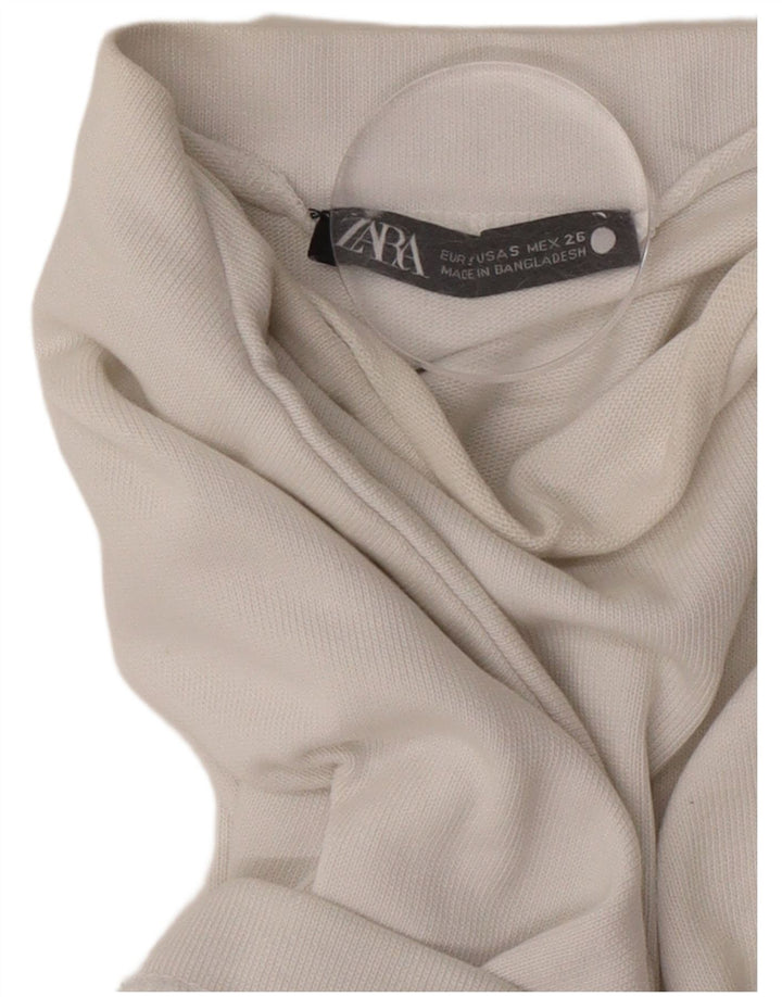 Zara T-shirt surdimensionné pour femme UK 10 Petit coton blanc