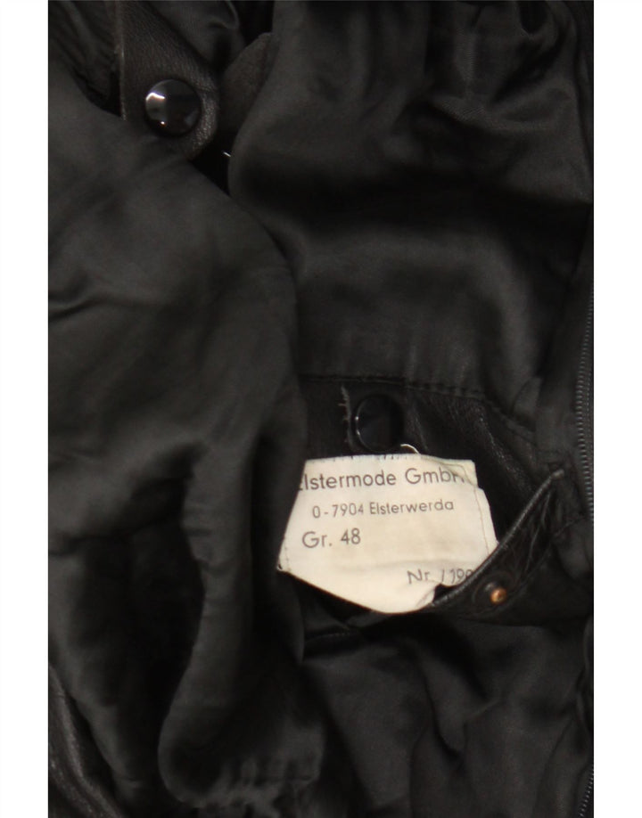 Veste en cuir homme vintage EU 48 Cuir noir moyen