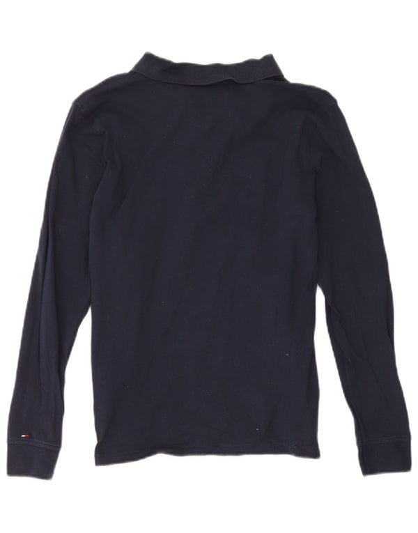 Tommy Hilfiger Polo graphique à manches longues pour garçon 11-12 ans Bleu marine