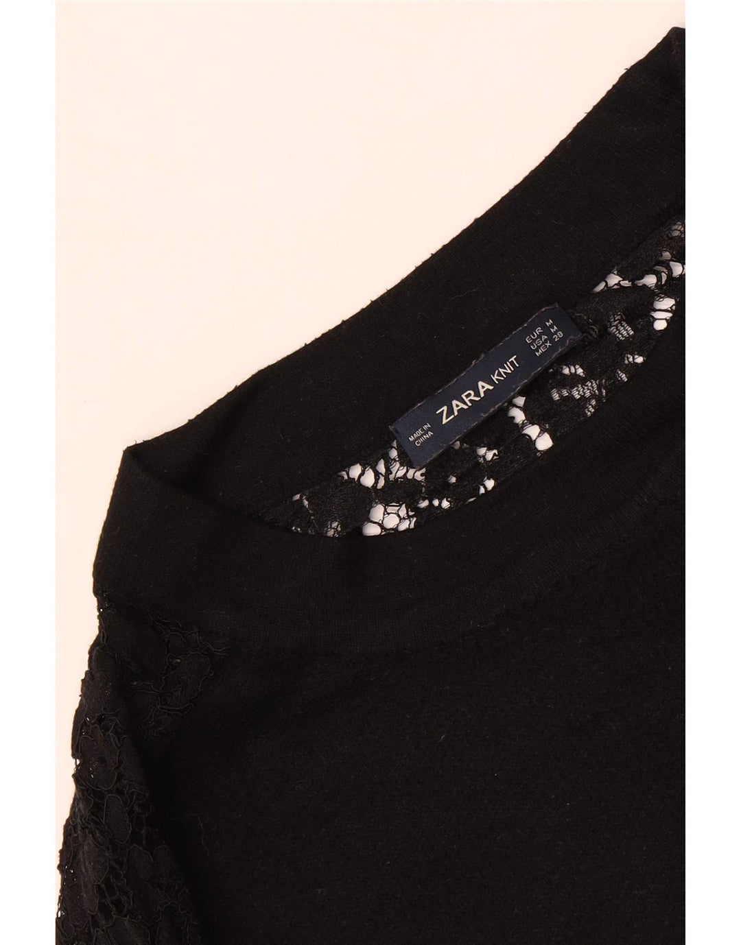Zara Femme Top Manches Longues UK 14 Moyen Noir Floral