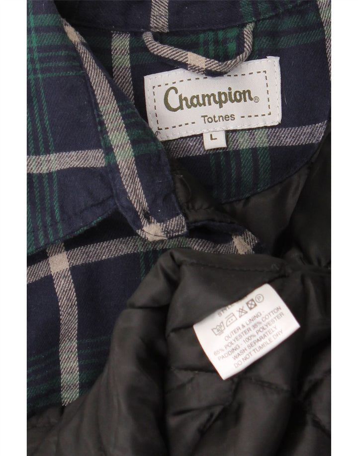 Champion Totnes Chemise en flanelle Lumberjack pour homme Grand carreaux bleu marine