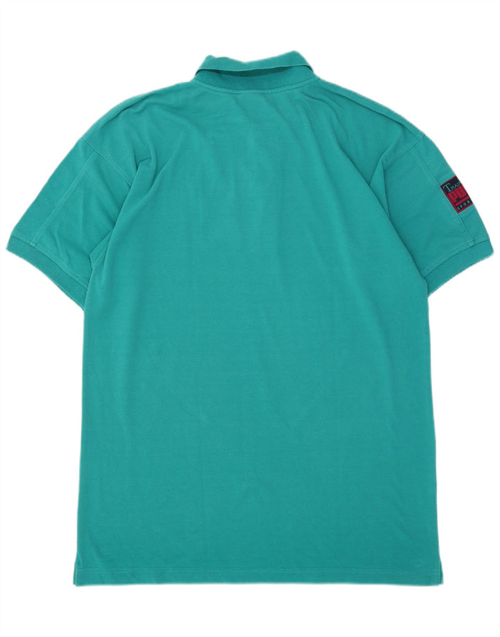 PUMA Polo Homme UK 38/40 Coton Turquoise Moyen