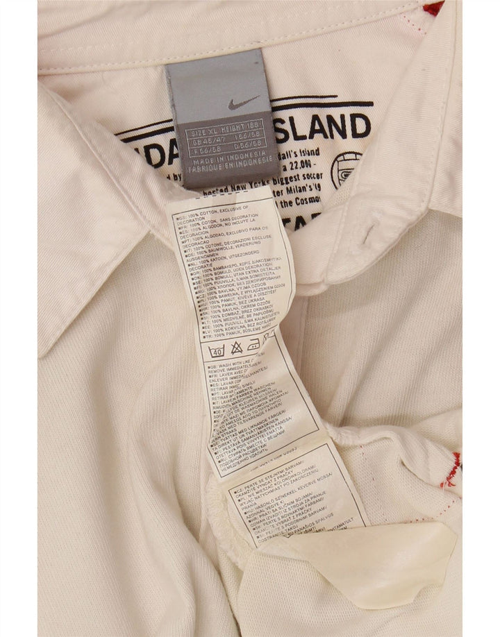 NIKE Polo de rugby à manches longues pour homme UK 45/47 XL Blanc Colourblock