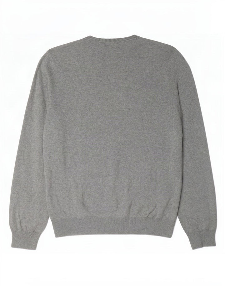 Marks & Spencer Pull col V pour homme XL en coton moucheté gris
