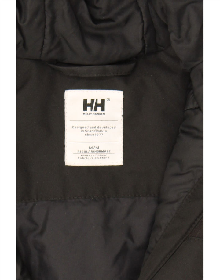 HELLY HANSEN Womens Hooded Windbreaker Coat UK 14 Medium Black Polyester Vintage Helly Hansen and Second-Hand Helly Hansen from Messina Hembry 
