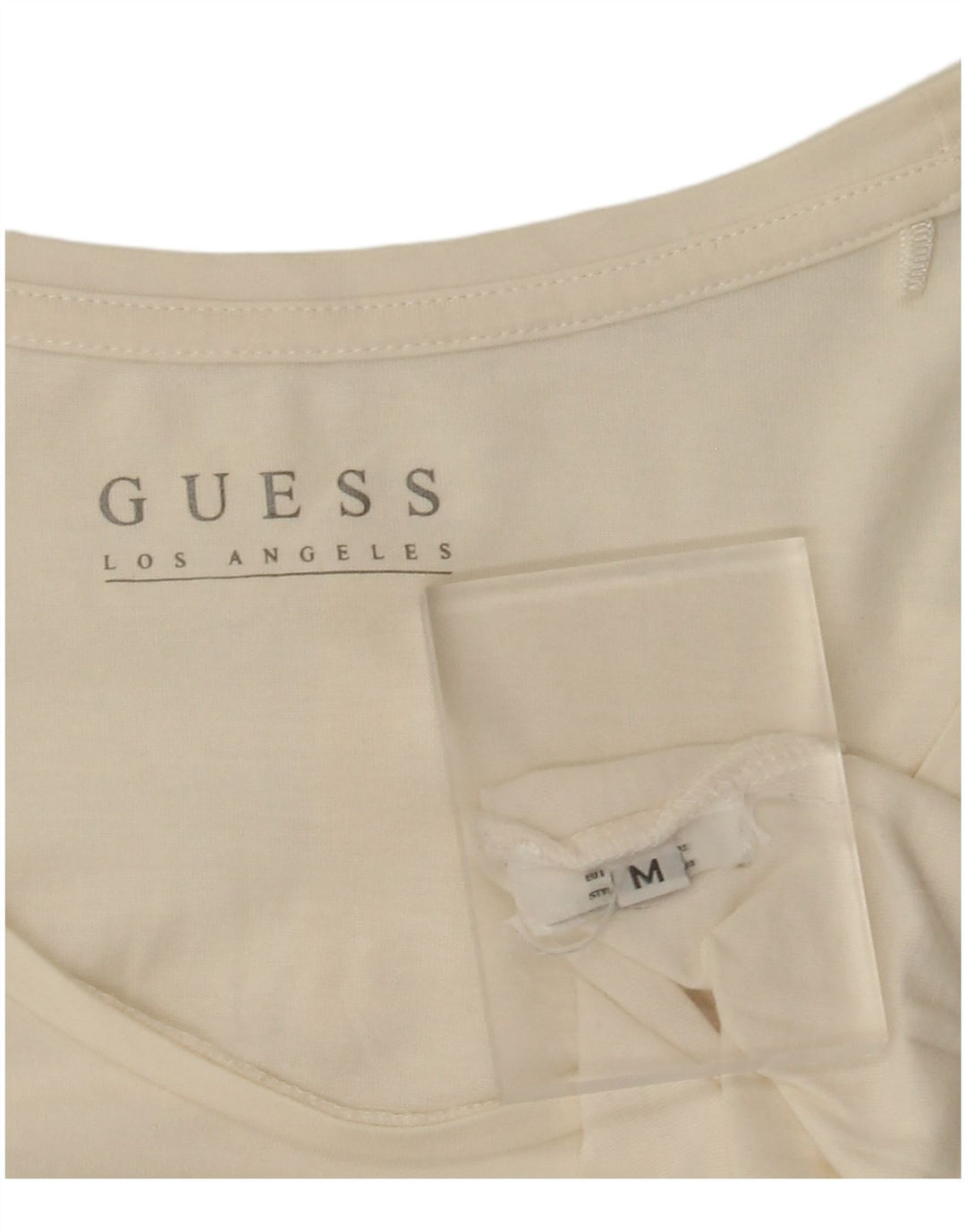 Guess Haut graphique à manches longues pour femme UK 12 Medium Off White