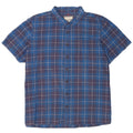 Weird Fish Chemise à manches courtes pour homme 5XL en coton à carreaux bleu