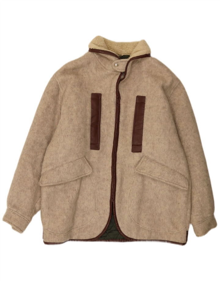 vintage Mens Loose Fit Coupe-vent Manteau UK 38 Beige Moyen