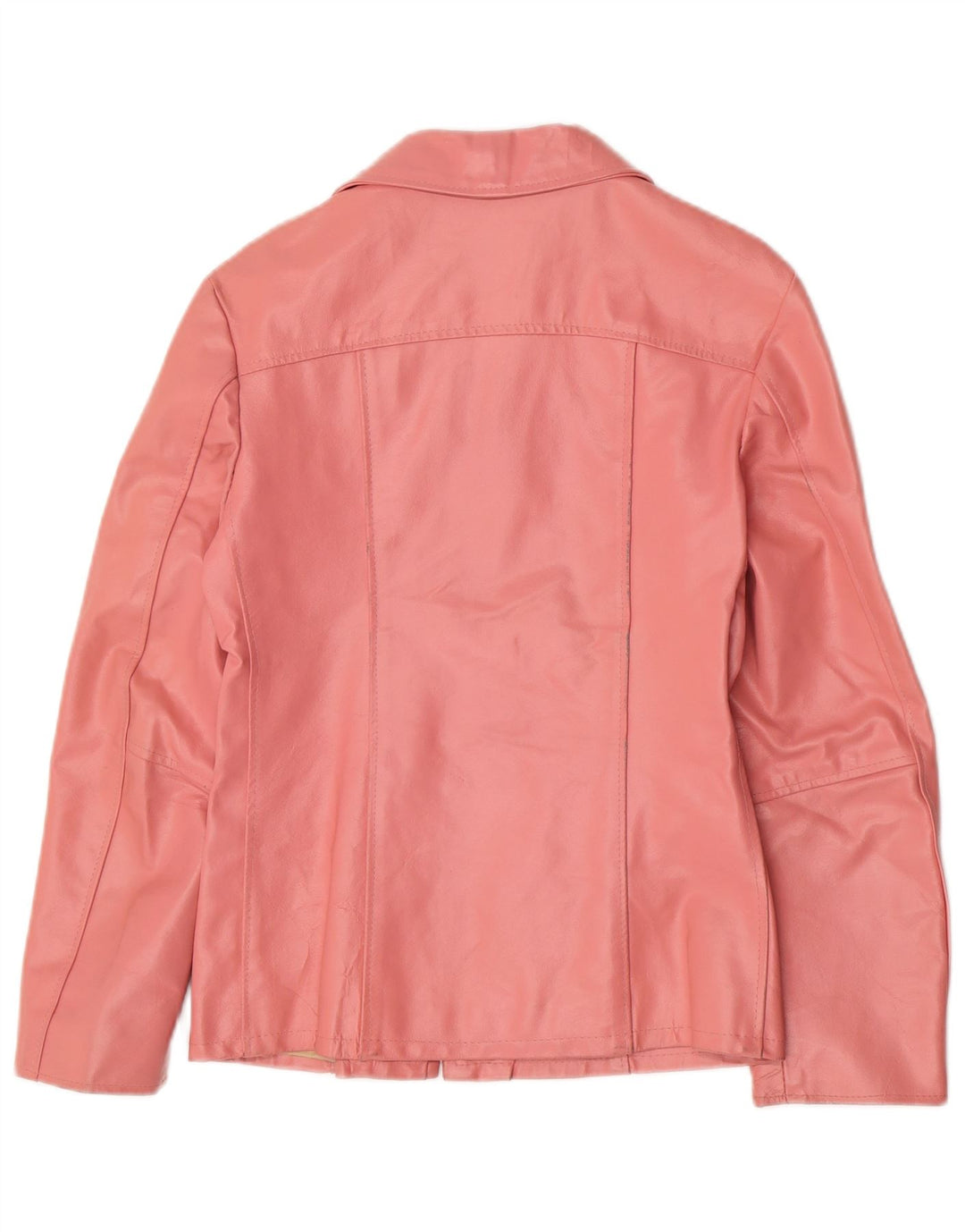 veste en cuir femme vintage UK 14 Grand Rose