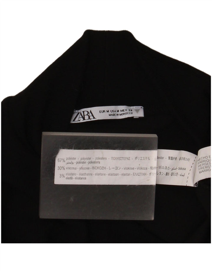 ZARA Body à manches longues pour femme UK 12 Polyester noir moyen