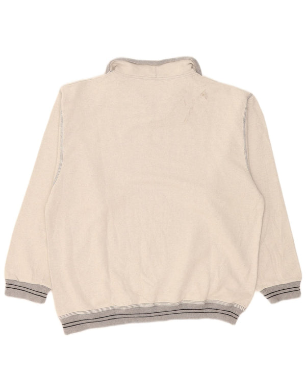Asics Sweat-shirt graphique à col zippé pour homme XL Gris Colorblock Coton