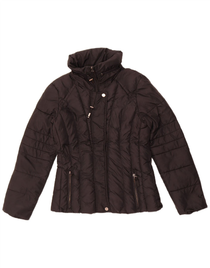 Zara Veste matelassée pour femme UK 14 Medium Noir Polyester