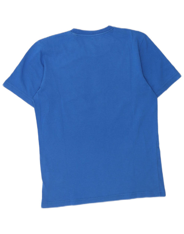 Adidas Hommes Climalite Graphic T-Shirt Top Petit Bleu Coton