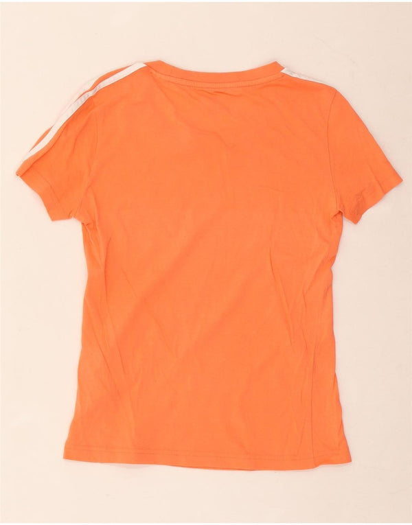 Adidas T-Shirt Femme Top UK 4/6 XS Orange Coton