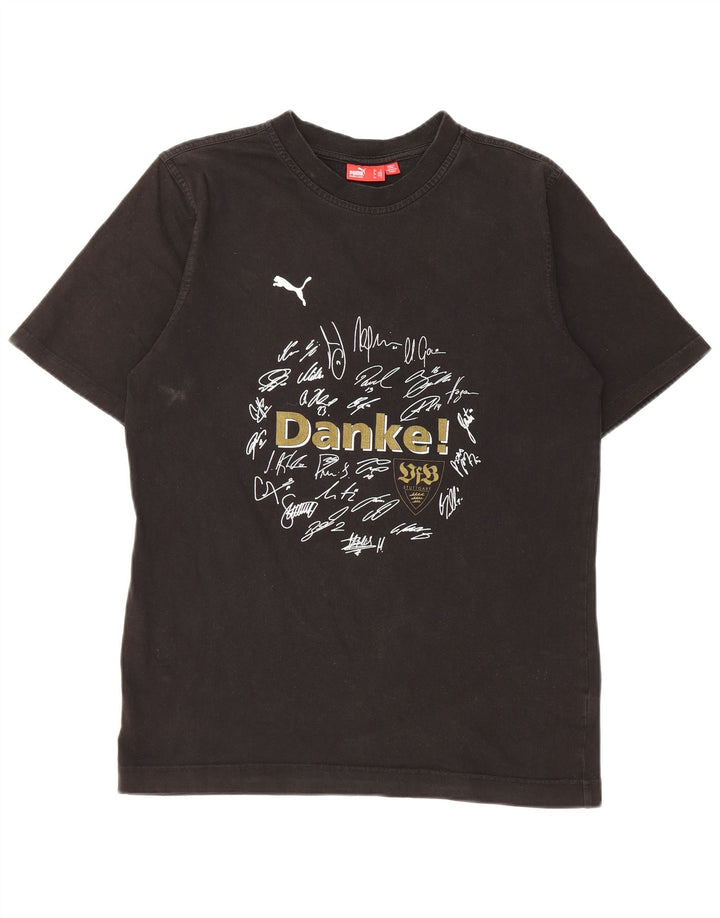 Puma T-shirt graphique pour homme, petit, noir, coton