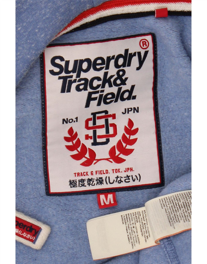 SUPERDRY Pull à capuche zippé Track & Field pour femme UK 14 Bleu moyen moucheté