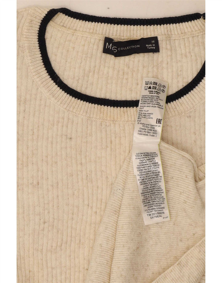 Marks & Spencer Chemisier Top UK 16 Large Off White Polyamide Femme