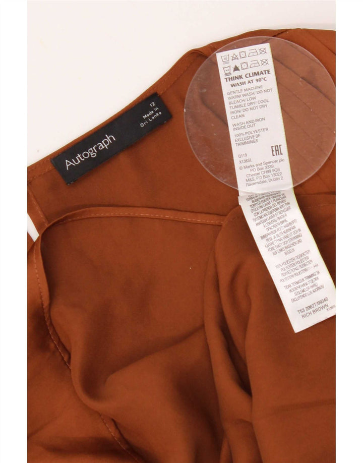 Marks & Spencer Chemisier à manches longues Autograph pour femme UK 12 Marron moyen