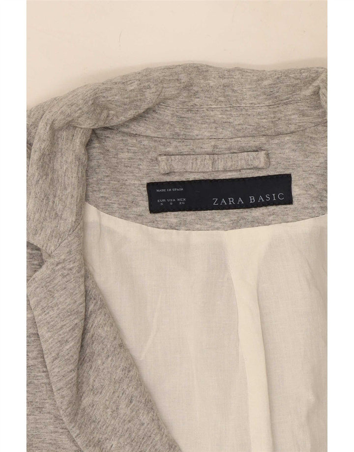 Zara Womens 1 Button Blazer Jacket UK 10 Petit Gris Moucheté