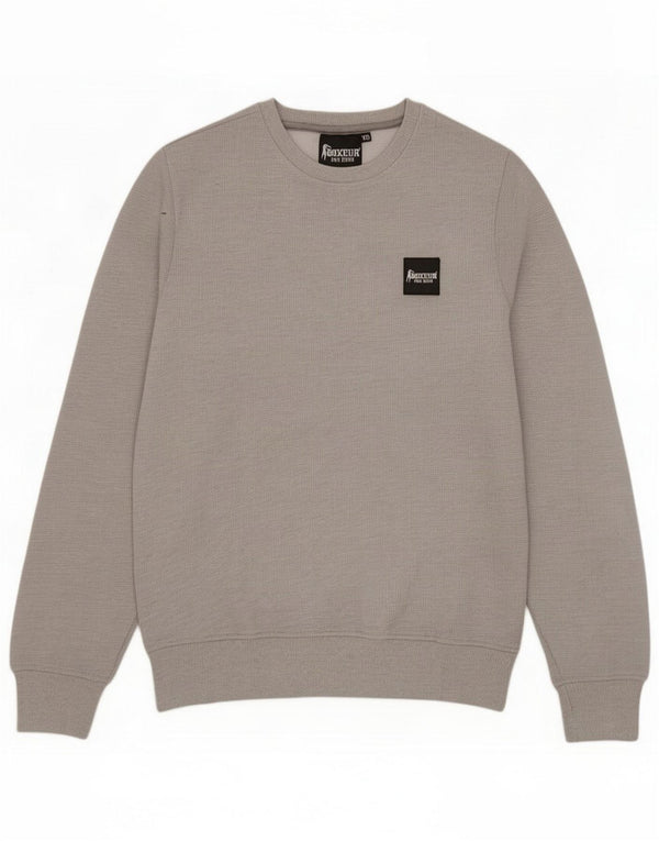 Boxeur Des Rues Mens Sweatshirt Jumper XS Grey Flecked Cotton