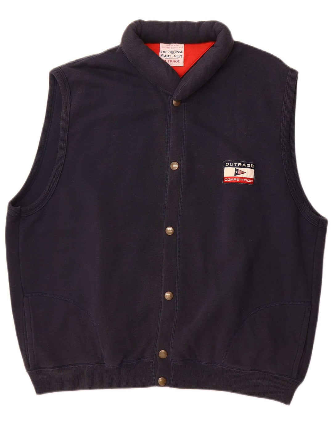 Outrage Veste de survêtement sans manches pour homme en coton bleu marine 2XL